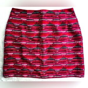 LOFT Multicolor with Pink Women's Skirt, Size 6